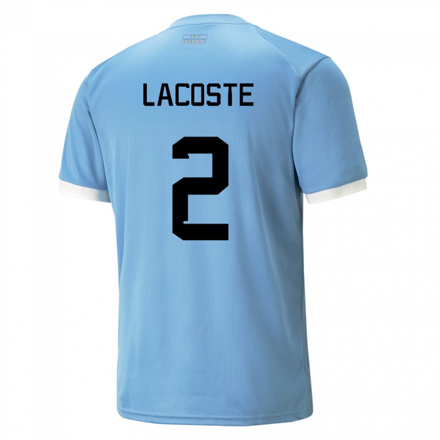 Herren Uruguayische Stephanie Lacoste #2 Blau Heimtrikot Trikot 22-24 T-shirt