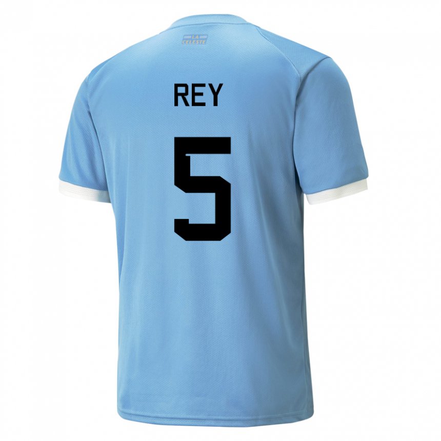 Herren Uruguayische Rodrigo Rey #5 Blau Heimtrikot Trikot 22-24 T-shirt