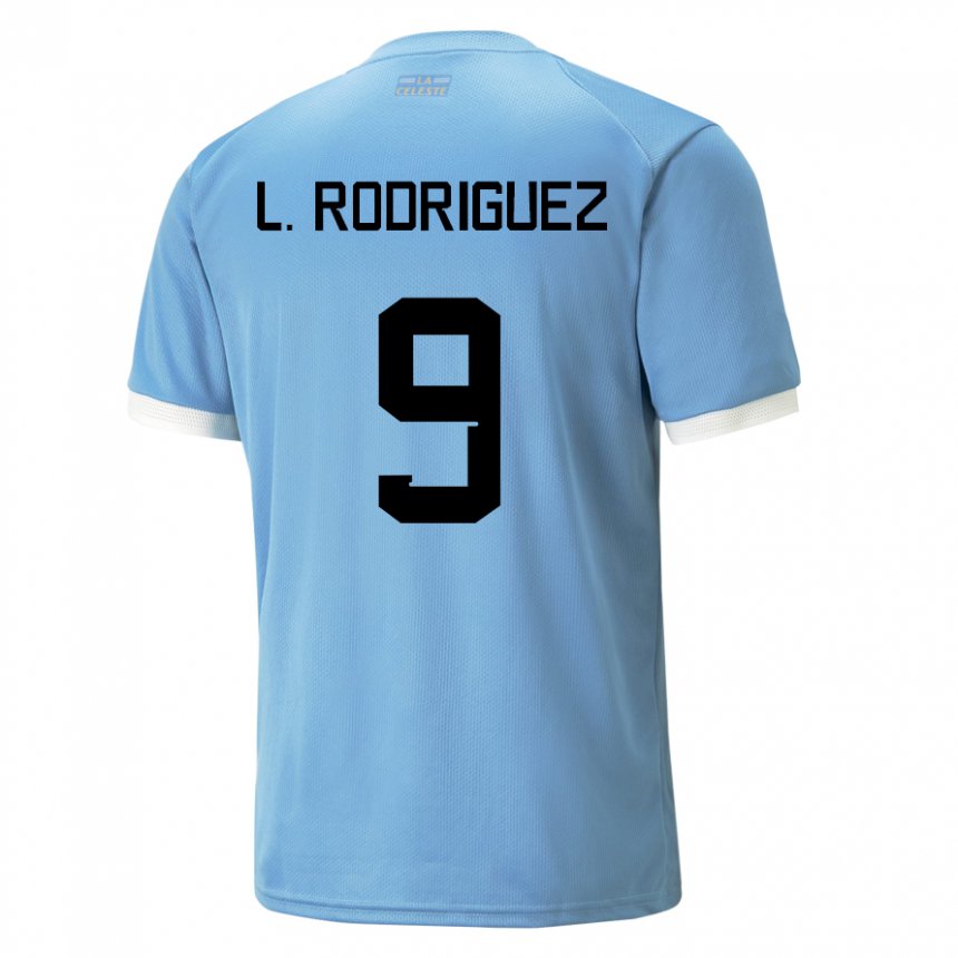 Herren Uruguayische Luciano Rodriguez #9 Blau Heimtrikot Trikot 22-24 T-shirt