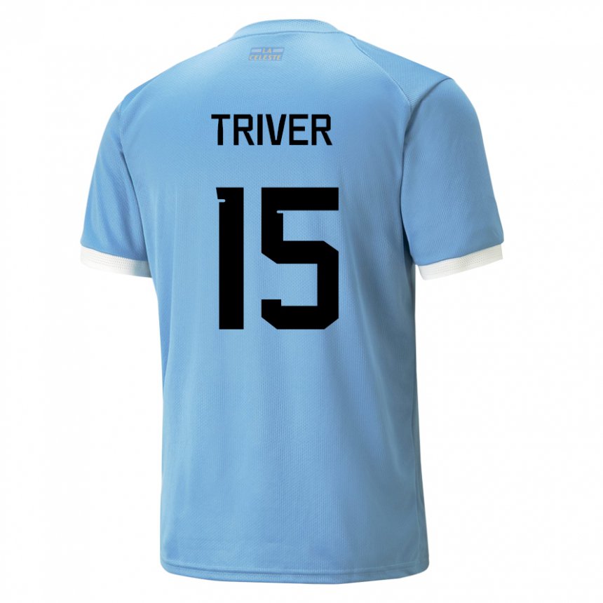 Herren Uruguayische Francisco Triver #15 Blau Heimtrikot Trikot 22-24 T-shirt