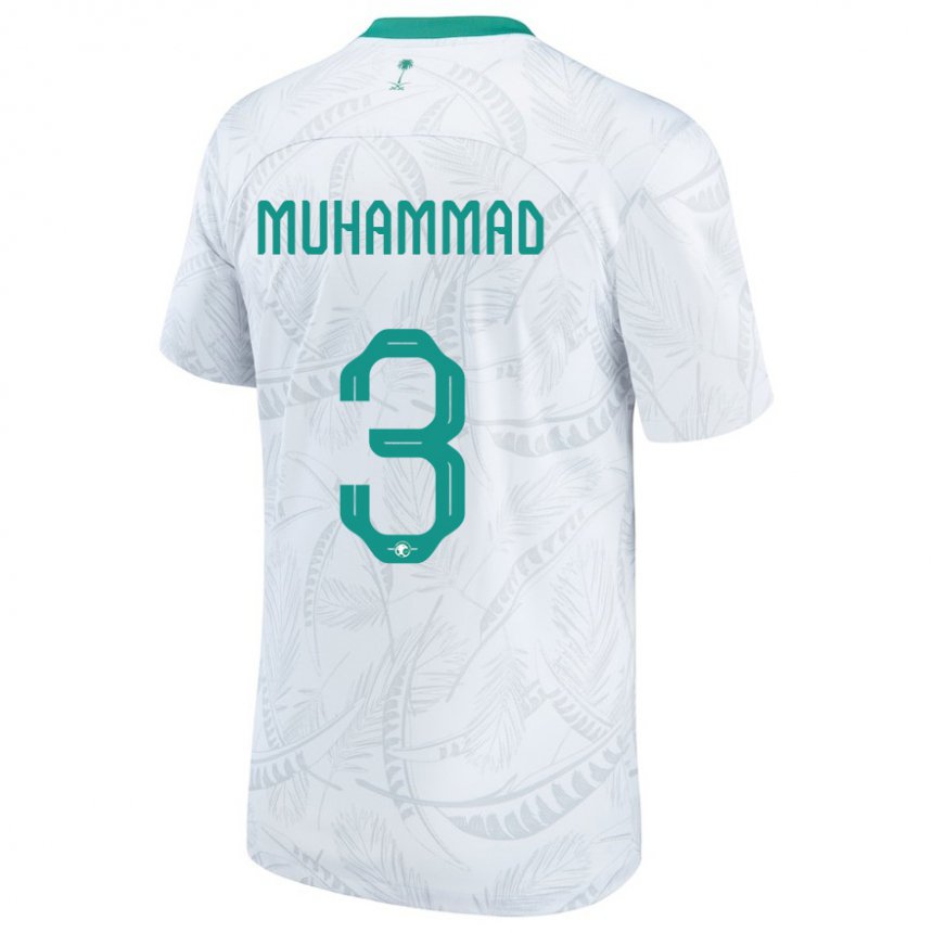 Herren Saudi-arabische Lin Muhammad #3 Weiß Heimtrikot Trikot 22-24 T-shirt