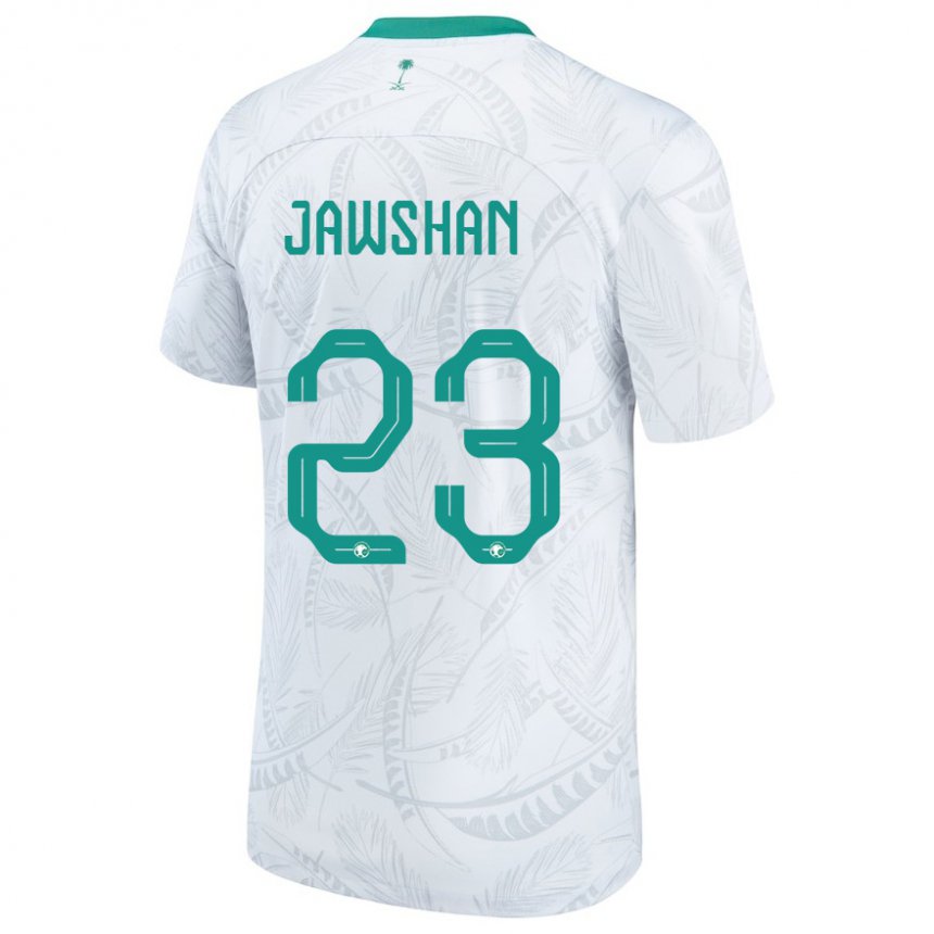 Herren Saudi-arabische Yazeed Jawshan #23 Weiß Heimtrikot Trikot 22-24 T-shirt