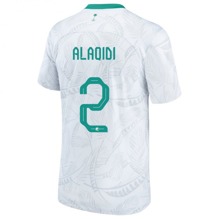 Herren Saudi-arabische Nawaf Alaqidi #2 Weiß Heimtrikot Trikot 22-24 T-shirt