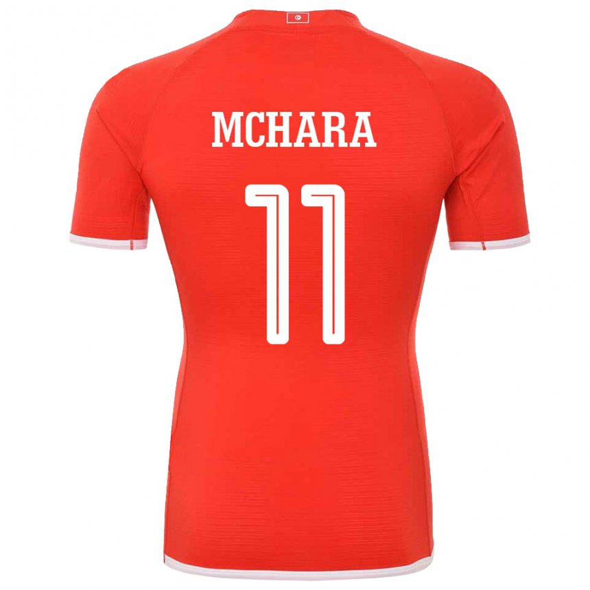 Herren Tunesische Imen Mchara #11 Rot Heimtrikot Trikot 22-24 T-shirt