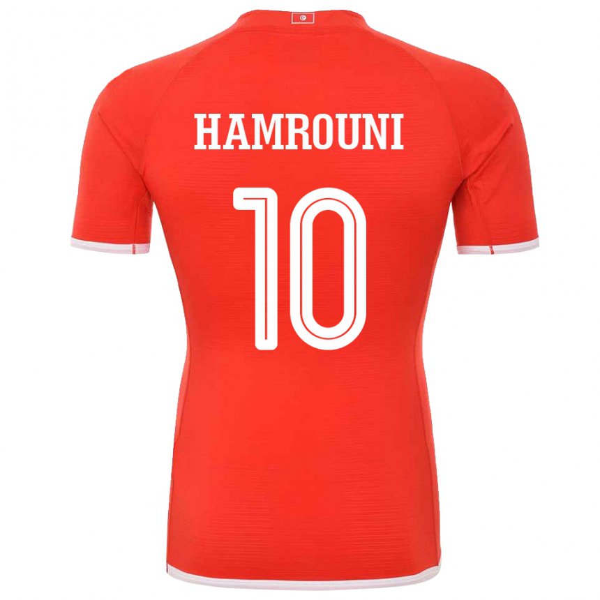 Herren Tunesische Rayen Hamrouni #10 Rot Heimtrikot Trikot 22-24 T-shirt