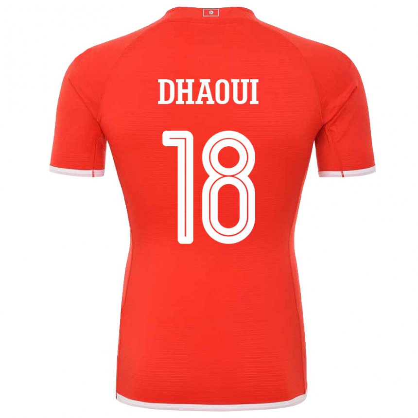 Herren Tunesische Mouhamed Dhaoui #18 Rot Heimtrikot Trikot 22-24 T-shirt