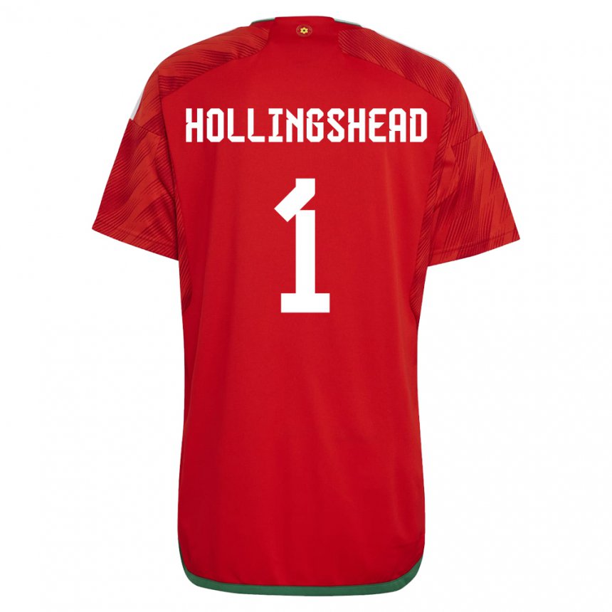 Herren Walisische Ronnie Hollingshead #1 Rot Heimtrikot Trikot 22-24 T-shirt