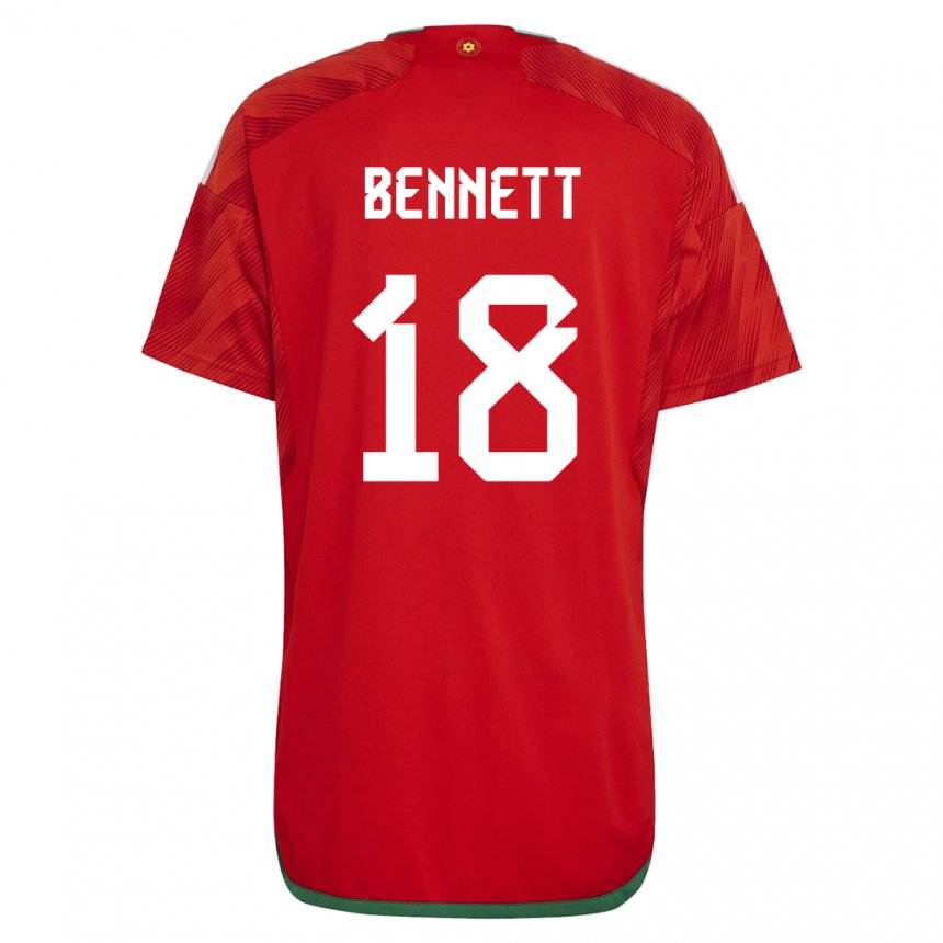 Herren Walisische Murphy Bennett #18 Rot Heimtrikot Trikot 22-24 T-shirt