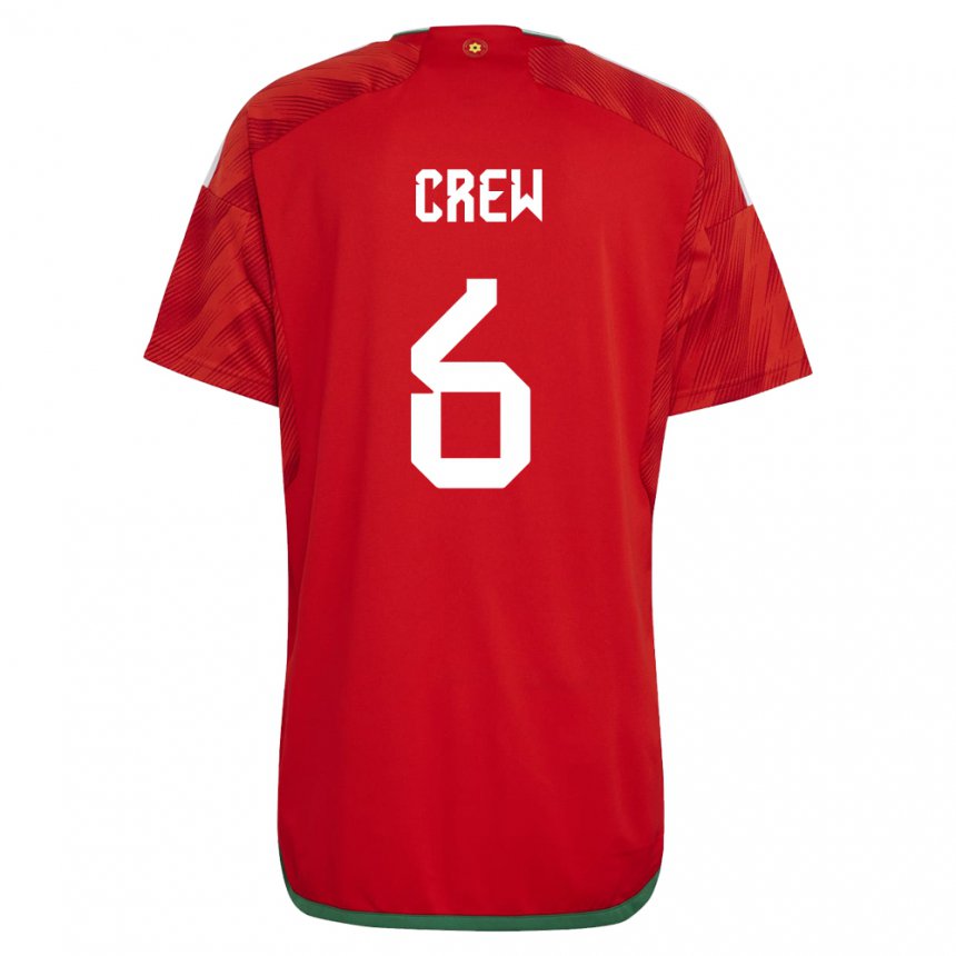 Herren Walisische Charlie Crew #6 Rot Heimtrikot Trikot 22-24 T-shirt