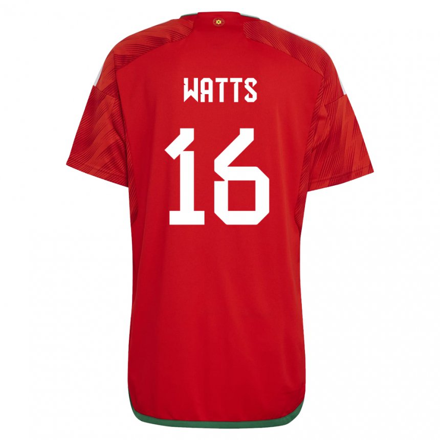 Herren Walisische Daniel Watts #16 Rot Heimtrikot Trikot 22-24 T-shirt