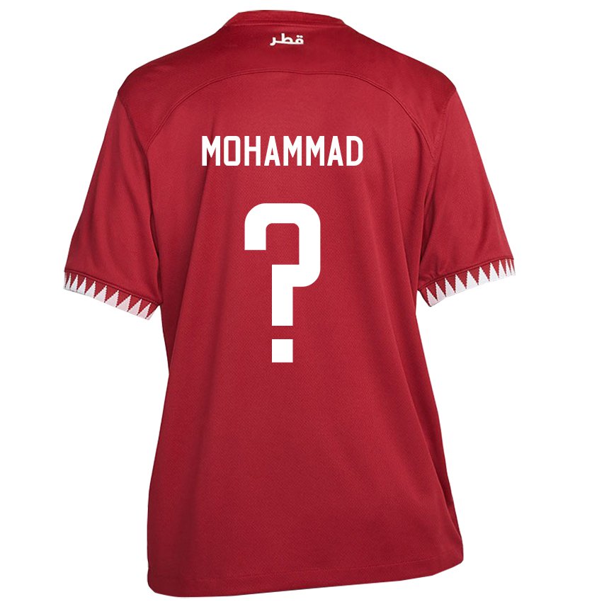 Herren Katarische Khaled Mohammad #0 Kastanienbraun Heimtrikot Trikot 22-24 T-shirt