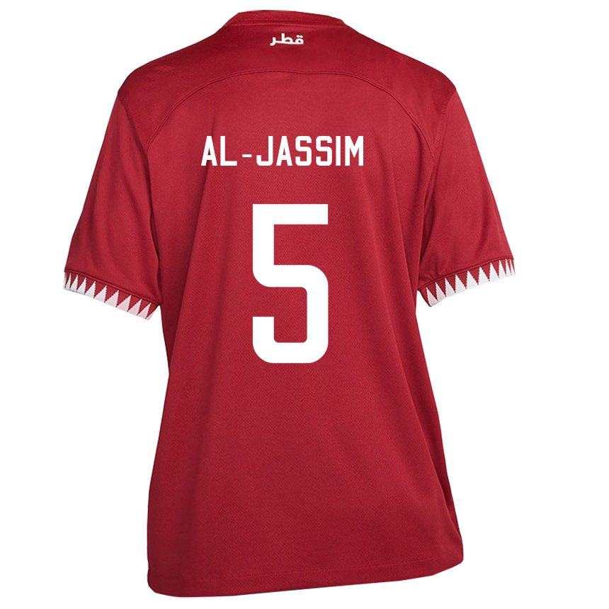 Herren Katarische Dana Al Jassim #5 Kastanienbraun Heimtrikot Trikot 22-24 T-shirt