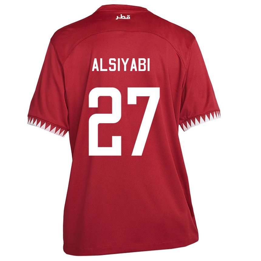 Herren Katarische Nasra Alsiyabi #27 Kastanienbraun Heimtrikot Trikot 22-24 T-shirt