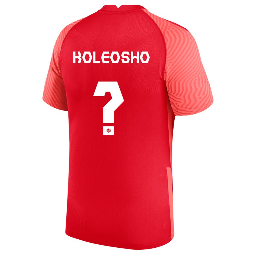 Herren Kanadische Luca Koleosho #0 Rot Heimtrikot Trikot 22-24 T-shirt