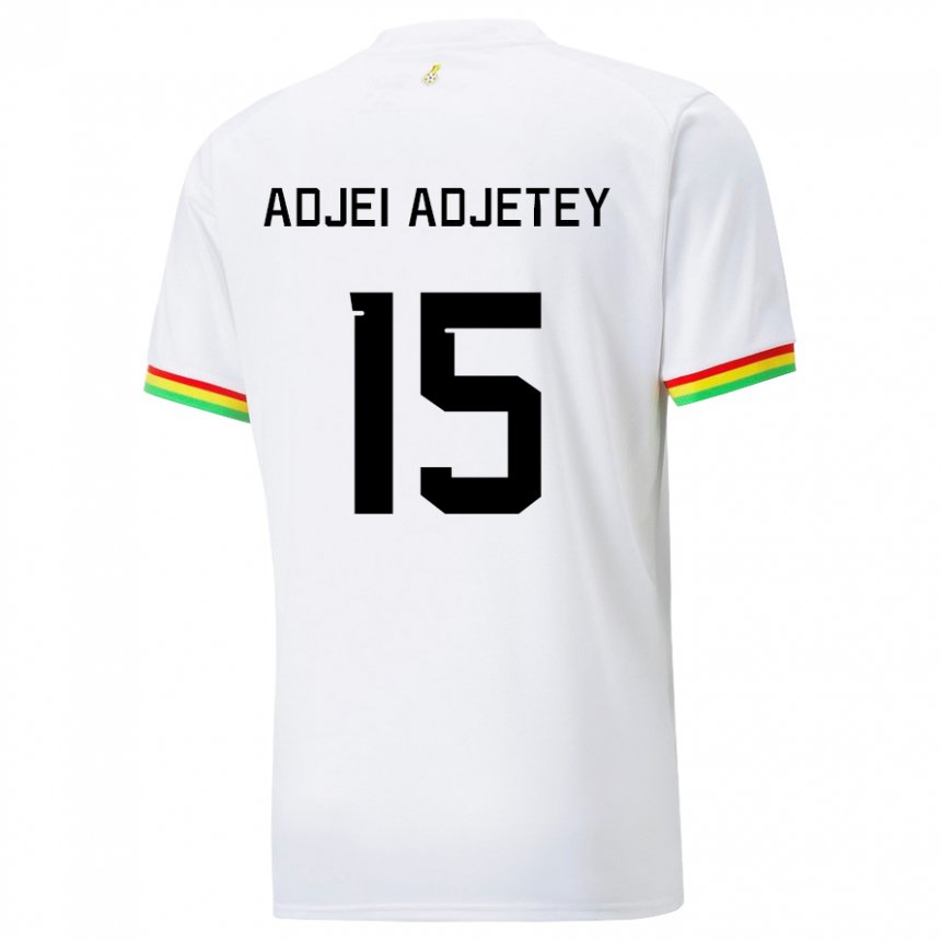 Herren Ghanaische Jonas Adjei Adjetey #15 Weiß Heimtrikot Trikot 22-24 T-shirt