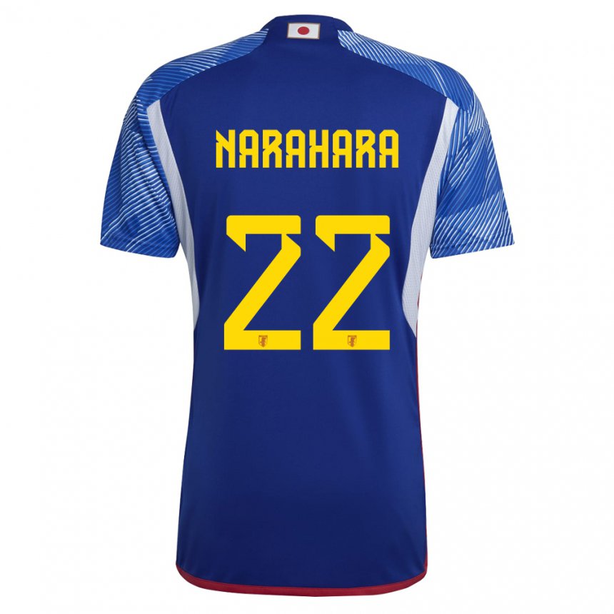 Herren Japanische Yoshiki Narahara #22 Königsblau Heimtrikot Trikot 22-24 T-shirt