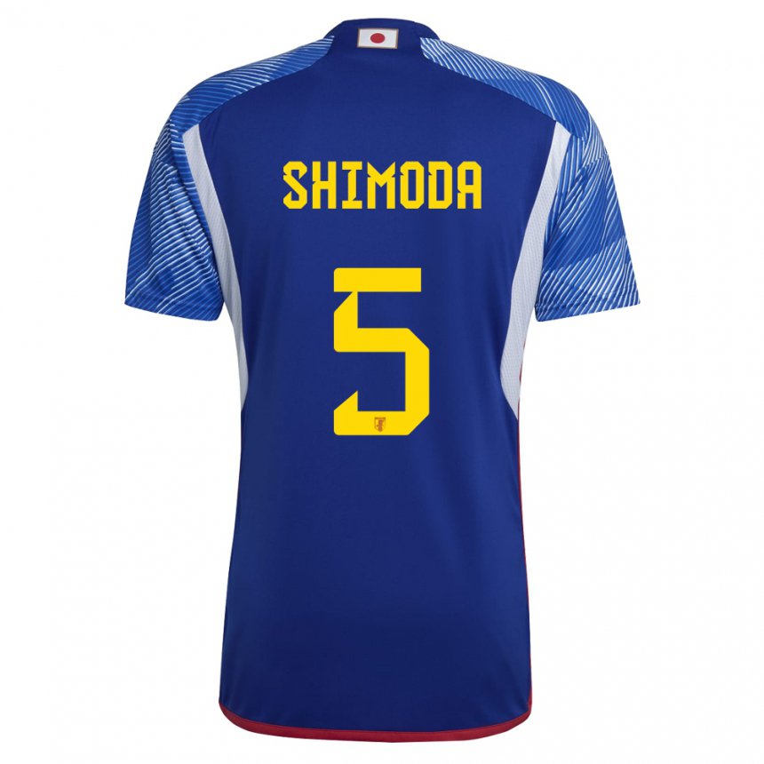 Herren Japanische Yoshihiro Shimoda #5 Königsblau Heimtrikot Trikot 22-24 T-shirt