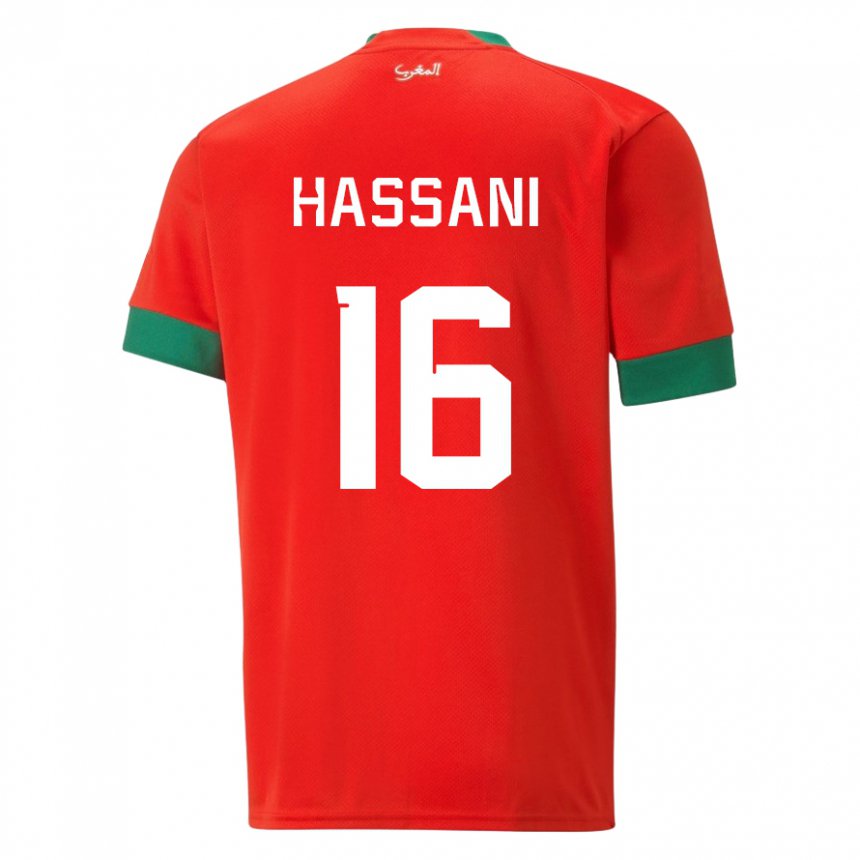 Herren Marokkanische Samya Hassani #16 Rot Heimtrikot Trikot 22-24 T-shirt