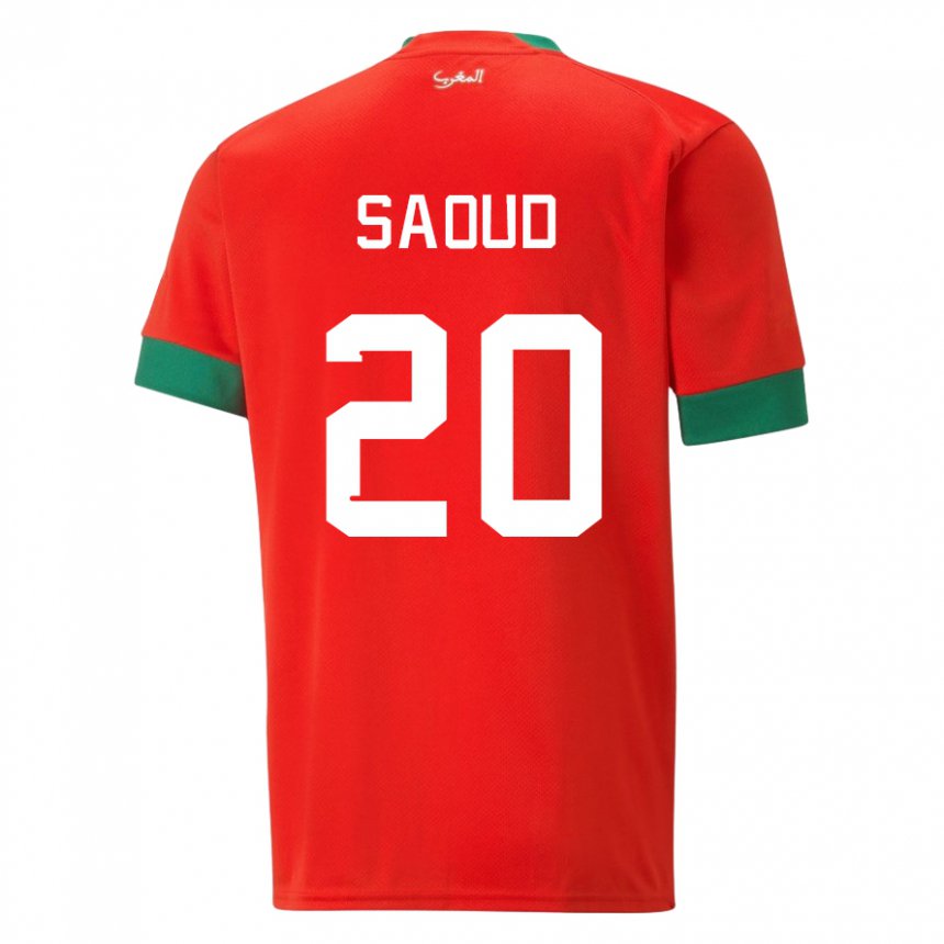 Herren Marokkanische Imane Saoud #20 Rot Heimtrikot Trikot 22-24 T-shirt