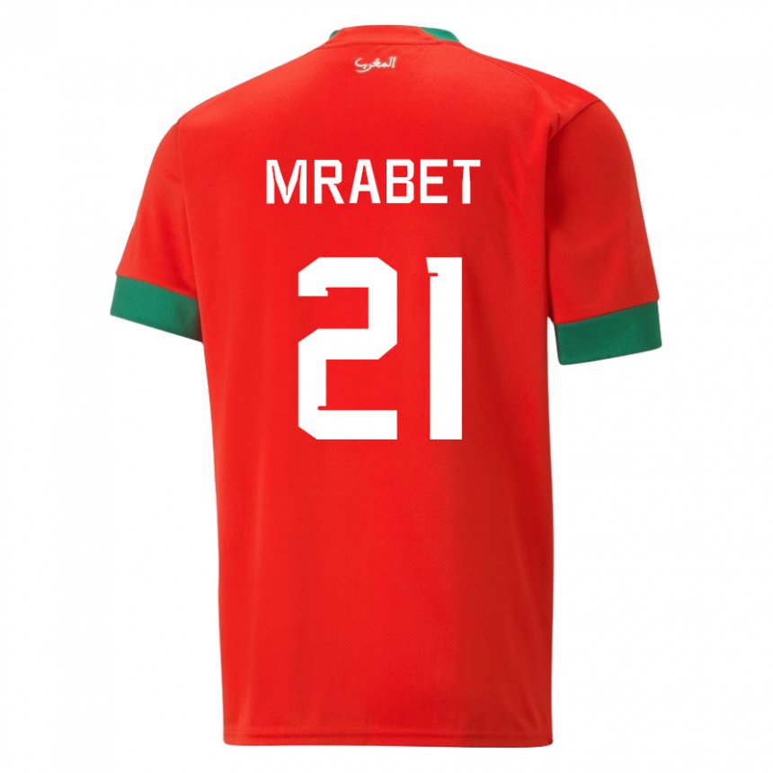Herren Marokkanische Yasmin Mrabet #21 Rot Heimtrikot Trikot 22-24 T-shirt