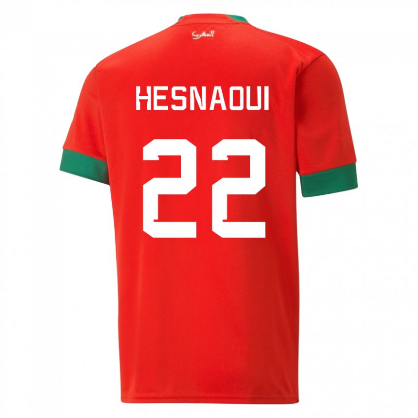 Herren Marokkanische Hind Hesnaoui #22 Rot Heimtrikot Trikot 22-24 T-shirt