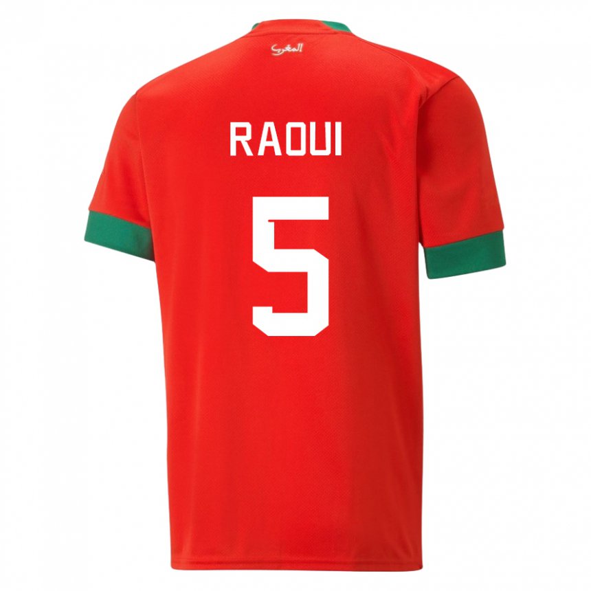 Herren Marokkanische Oussama Raoui #5 Rot Heimtrikot Trikot 22-24 T-shirt