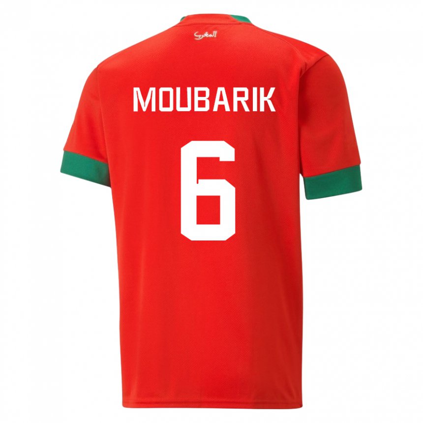 Herren Marokkanische El Mehdi Moubarik #6 Rot Heimtrikot Trikot 22-24 T-shirt