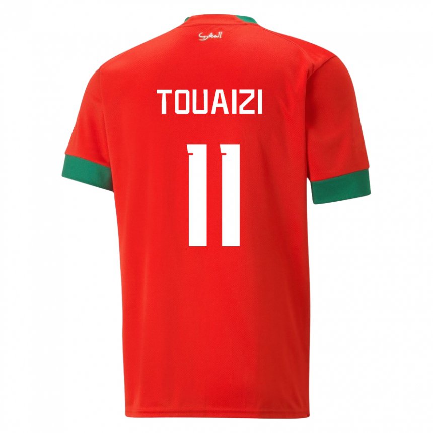 Herren Marokkanische Nabil Touaizi #11 Rot Heimtrikot Trikot 22-24 T-shirt