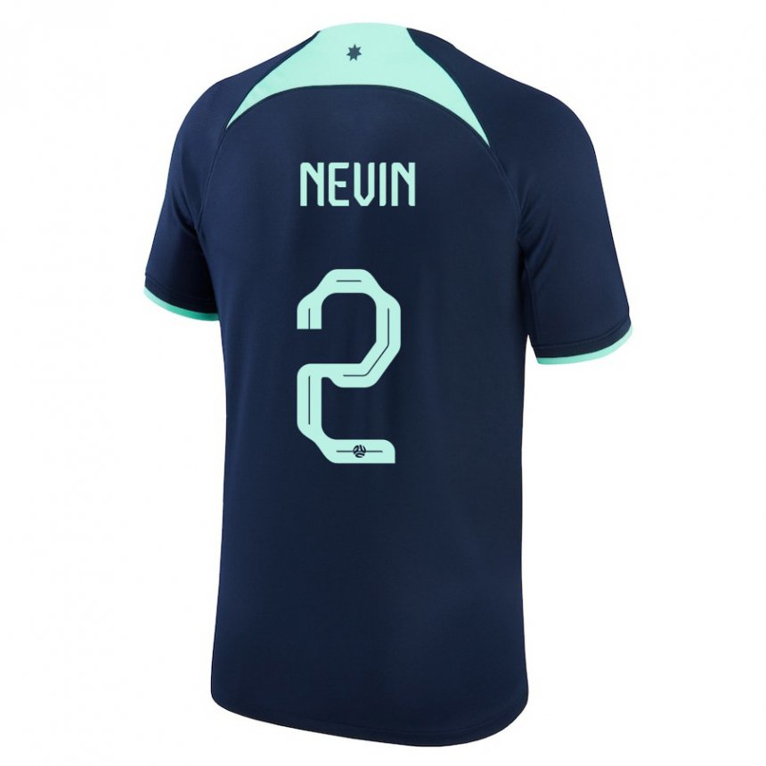 Herren Australische Courtney Nevin #2 Dunkelblau Auswärtstrikot Trikot 22-24 T-shirt