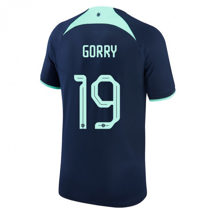 Herren Australische Katrina Gorry #19 Dunkelblau Auswärtstrikot Trikot 22-24 T-shirt