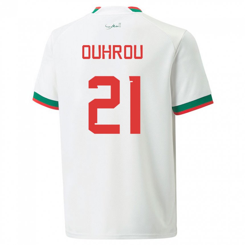 Herren Marokkanische Marouane Ouhrou #21 Weiß Auswärtstrikot Trikot 22-24 T-shirt