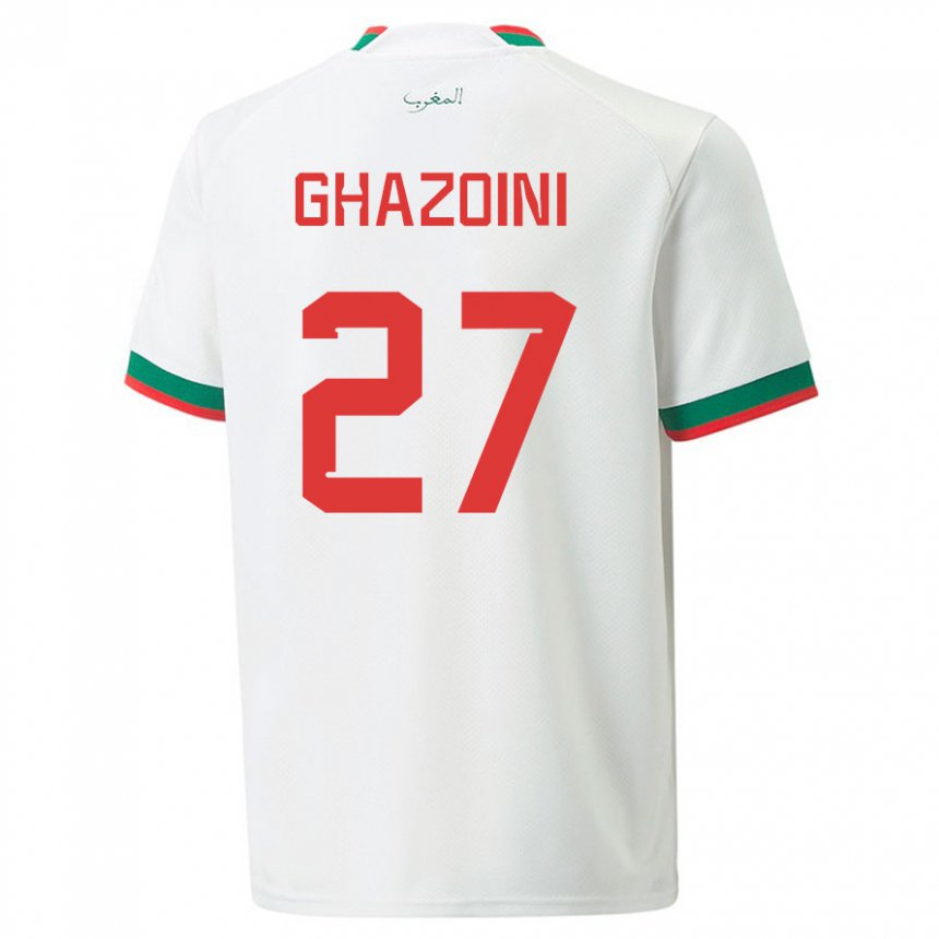 Herren Marokkanische Amine Ghazoini #27 Weiß Auswärtstrikot Trikot 22-24 T-shirt