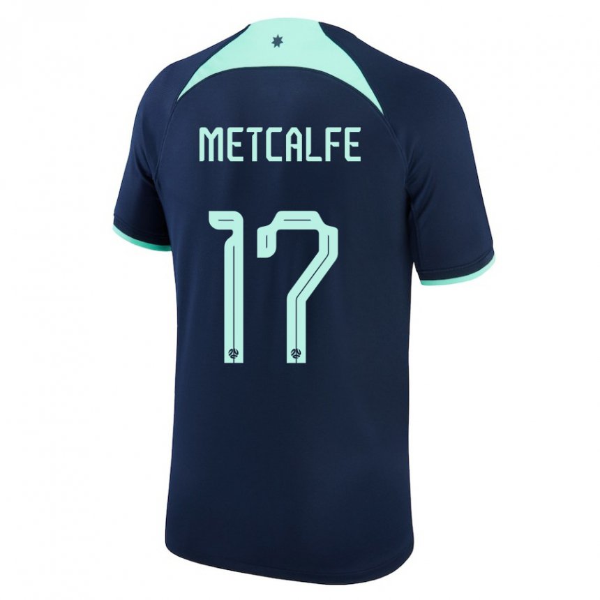 Herren Australische Conor Metcalfe #17 Dunkelblau Auswärtstrikot Trikot 22-24 T-shirt