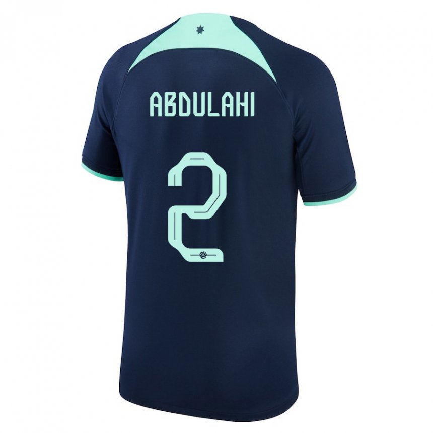Herren Australische Idrus Abdulahi #2 Dunkelblau Auswärtstrikot Trikot 22-24 T-shirt