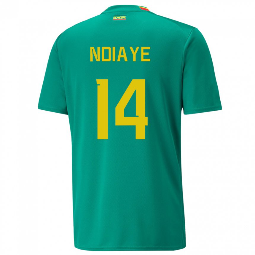 Herren Senegalesische Salimata Ndiaye #14 Grün Auswärtstrikot Trikot 22-24 T-shirt