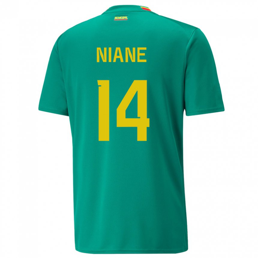 Herren Senegalesische Ibrahima Niane #14 Grün Auswärtstrikot Trikot 22-24 T-shirt