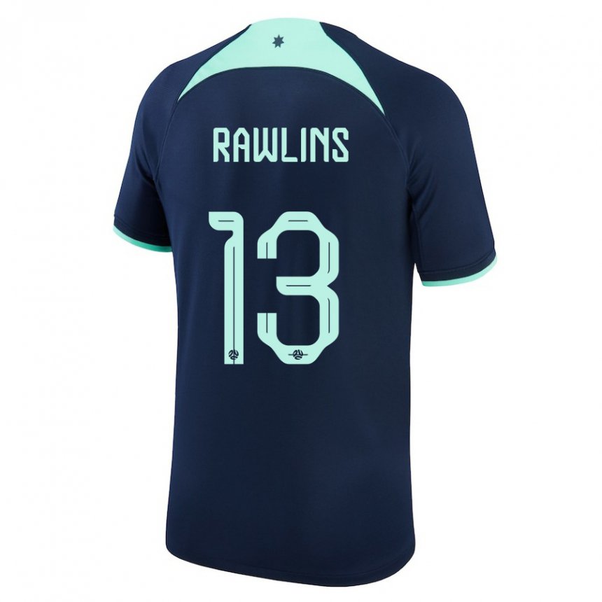 Herren Australische Joshua Rawlins #13 Dunkelblau Auswärtstrikot Trikot 22-24 T-shirt