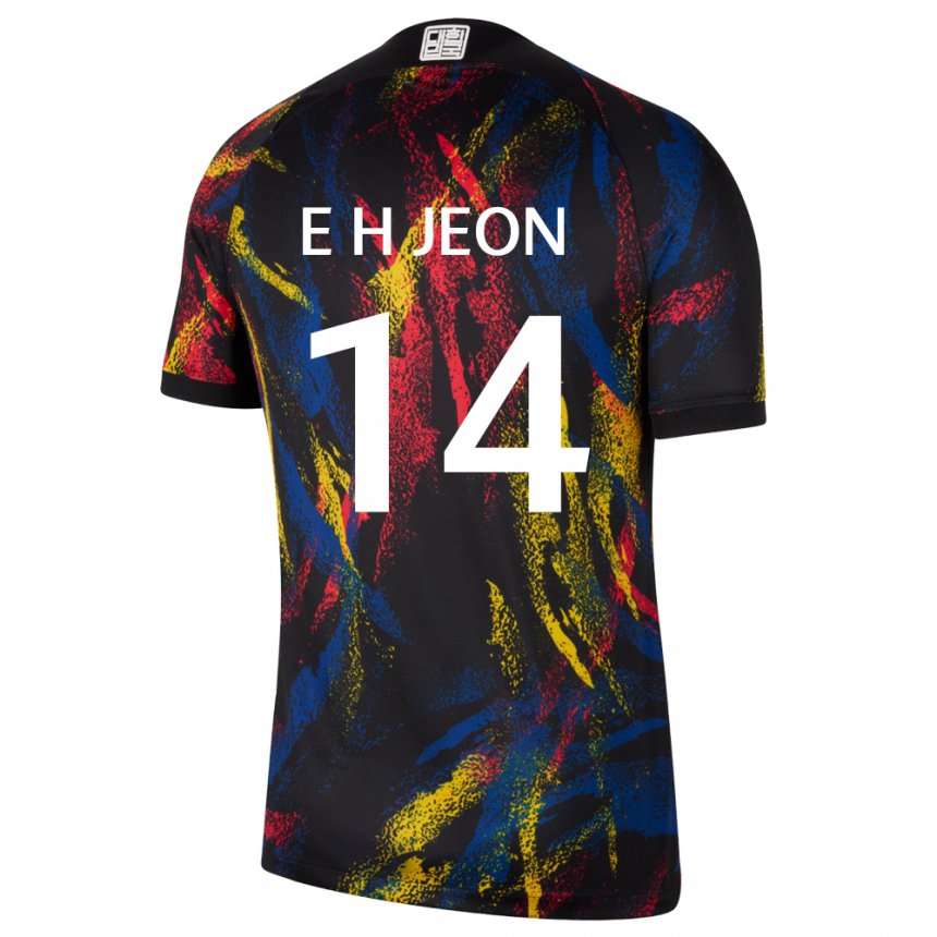Herren Südkoreanische Jeon Eun Ha #14 Mehrfarbig Auswärtstrikot Trikot 22-24 T-shirt