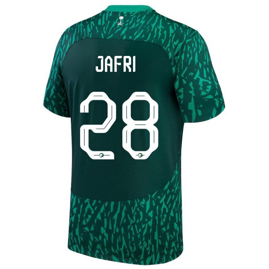 Herren Saudi-arabische Farah Jafri #28 Dunkelgrün Auswärtstrikot Trikot 22-24 T-shirt