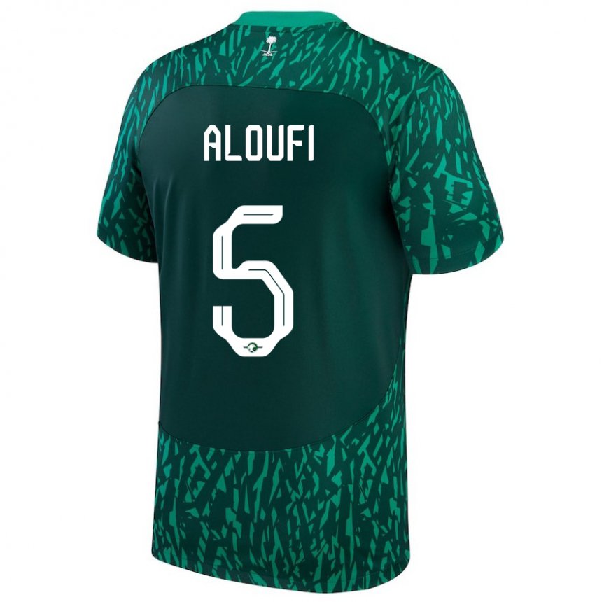 Herren Saudi-arabische Mohammed Aloufi #5 Dunkelgrün Auswärtstrikot Trikot 22-24 T-shirt