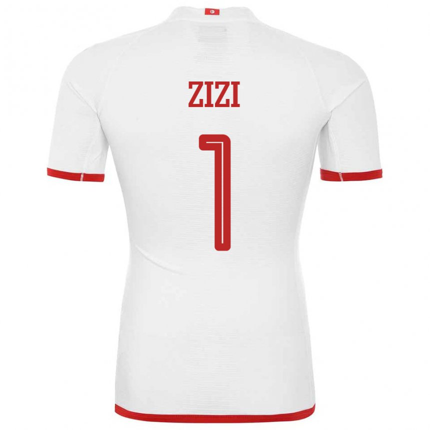 Herren Tunesische Nesrine Zizi #1 Weiß Auswärtstrikot Trikot 22-24 T-shirt