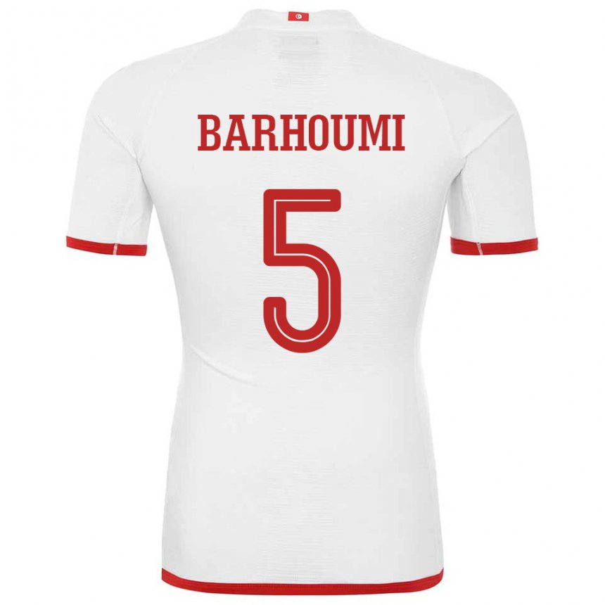 Herren Tunesische Jasmina Barhoumi #5 Weiß Auswärtstrikot Trikot 22-24 T-shirt