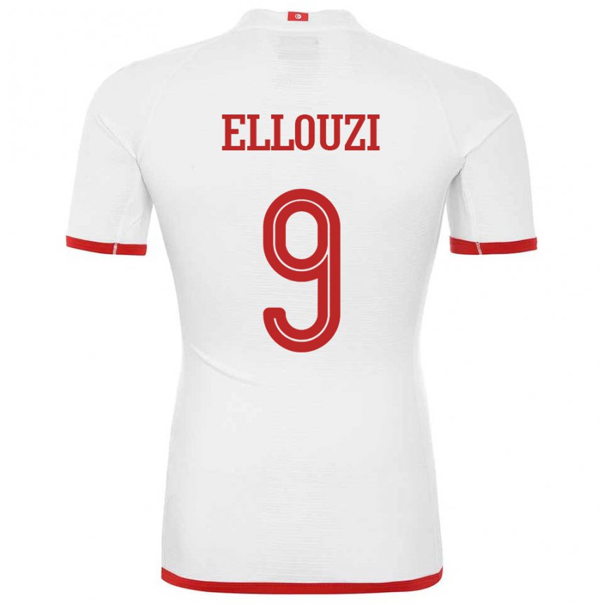 Herren Tunesische Sabrine Ellouzi #9 Weiß Auswärtstrikot Trikot 22-24 T-shirt