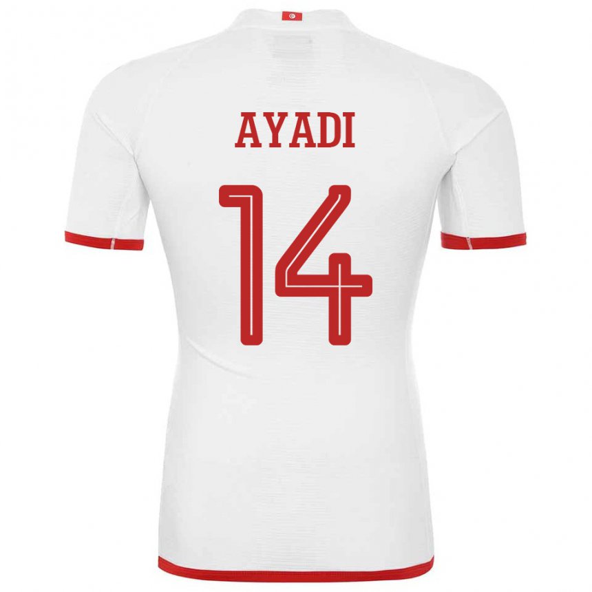 Herren Tunesische Ghada Ayadi #14 Weiß Auswärtstrikot Trikot 22-24 T-shirt