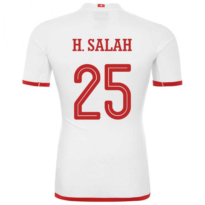 Herren Tunesische Heni Ben Salah #25 Weiß Auswärtstrikot Trikot 22-24 T-shirt
