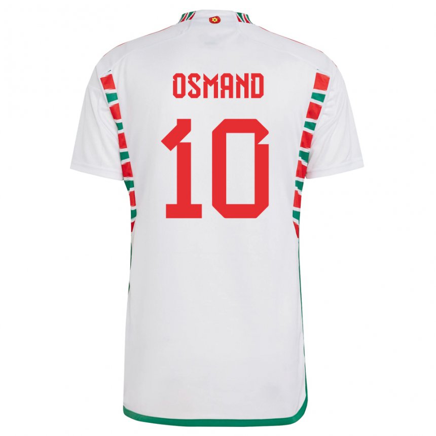 Herren Walisische Callum Osmand #10 Weiß Auswärtstrikot Trikot 22-24 T-shirt