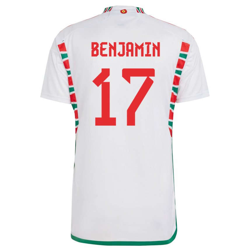 Herren Walisische Omari Benjamin #17 Weiß Auswärtstrikot Trikot 22-24 T-shirt