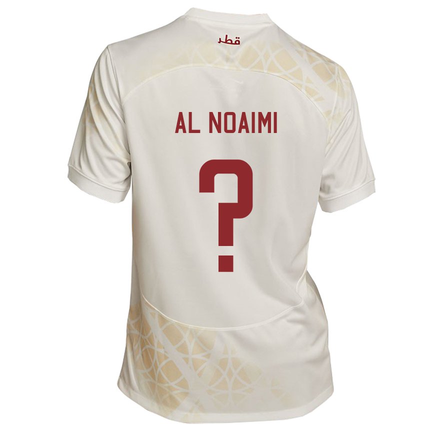 Herren Katarische Mohammad Al Noaimi #0 Goldbeige Auswärtstrikot Trikot 22-24 T-shirt