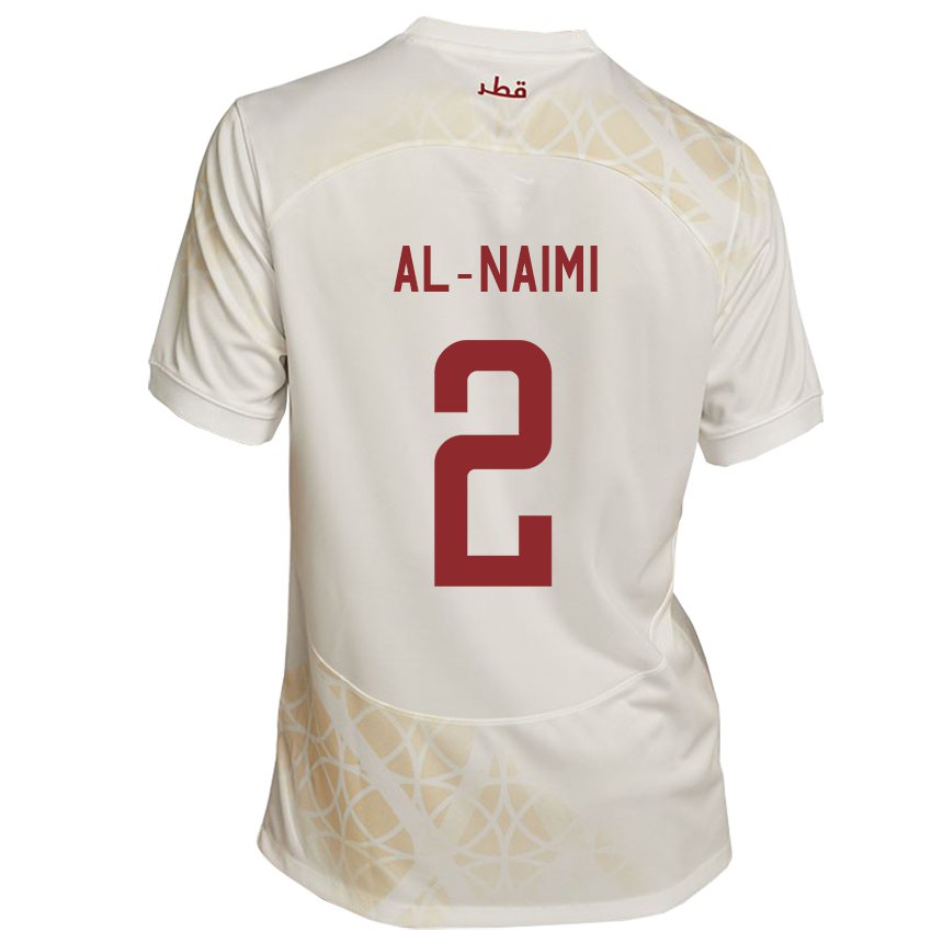 Herren Katarische Amna Al Naimi #2 Goldbeige Auswärtstrikot Trikot 22-24 T-shirt