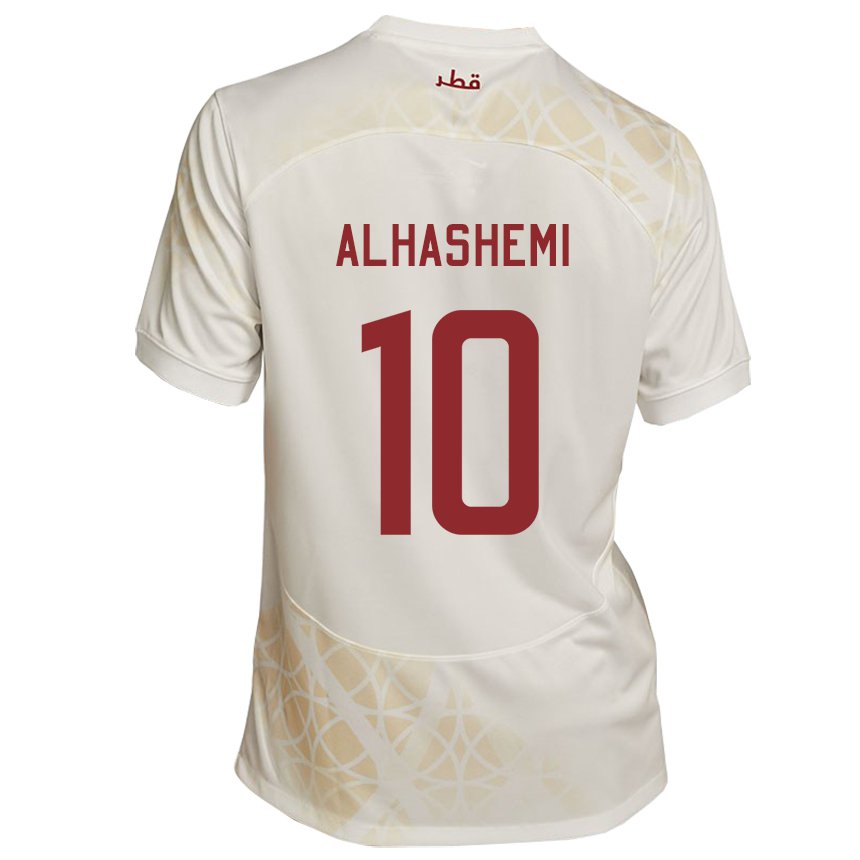 Herren Katarische Suaad Alhashemi #10 Goldbeige Auswärtstrikot Trikot 22-24 T-shirt